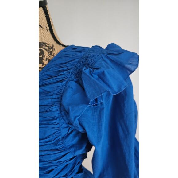 Sea New York Paco Solid Puff Sleeve Aqua Top Women's Sz S NWT New - Picture 11 of 11